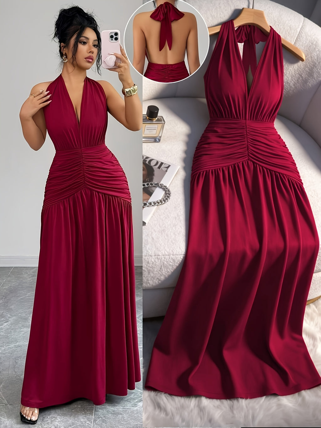 Halter A-Line Long Dress
