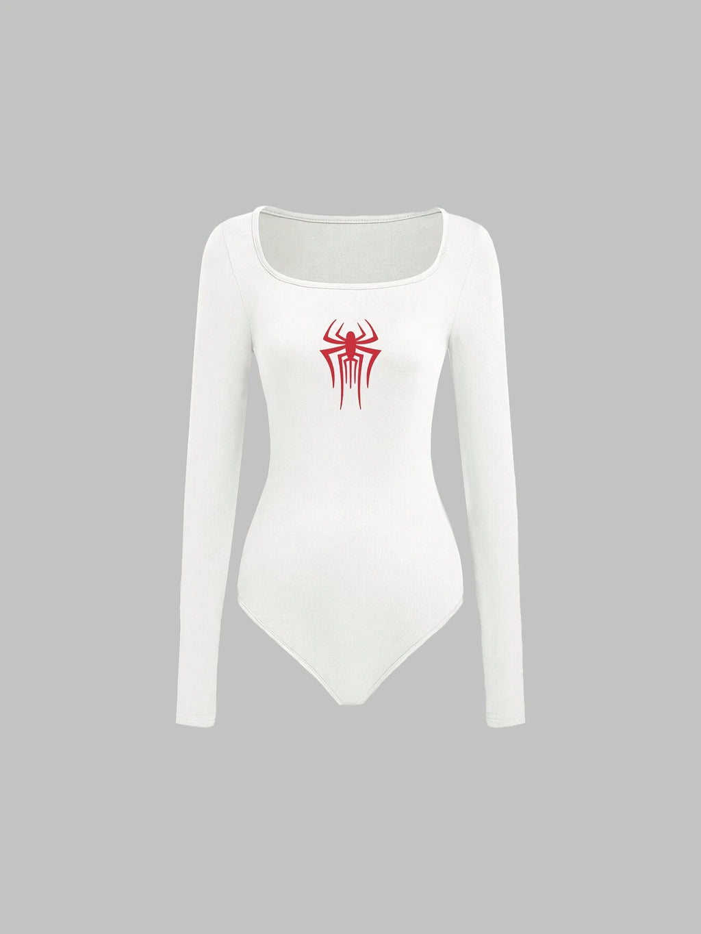 Women's Spider Print Long Sleeve Fitted Jumpsuit