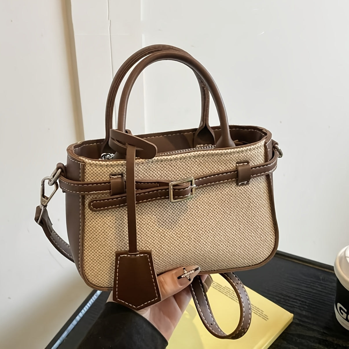 Women's Mini Handbag with Golden Hardware