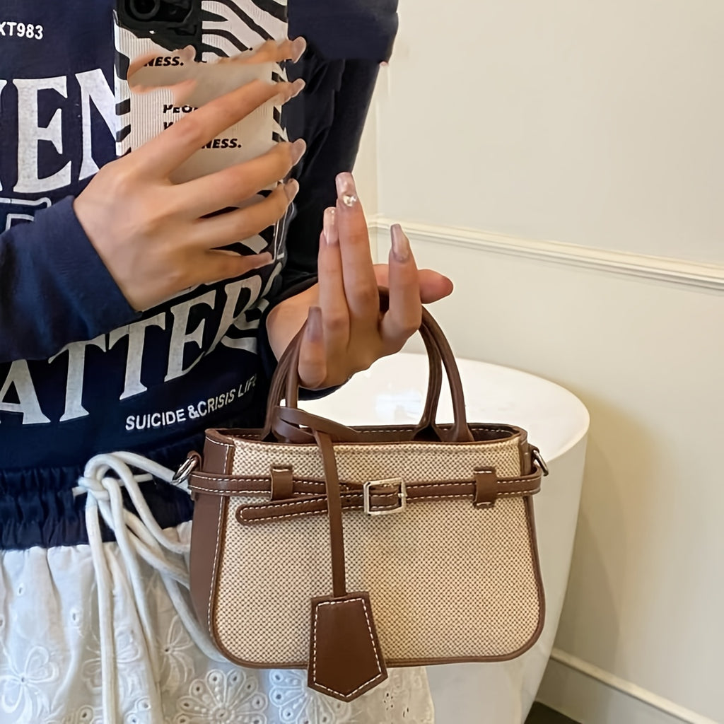 Women's Mini Handbag with Golden Hardware