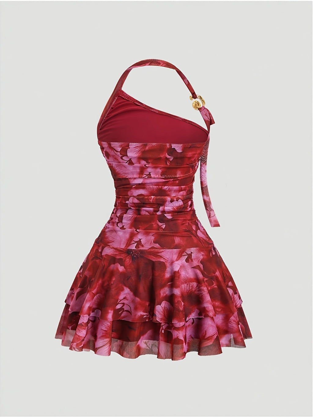 Halter Neck Ruched Party Dress