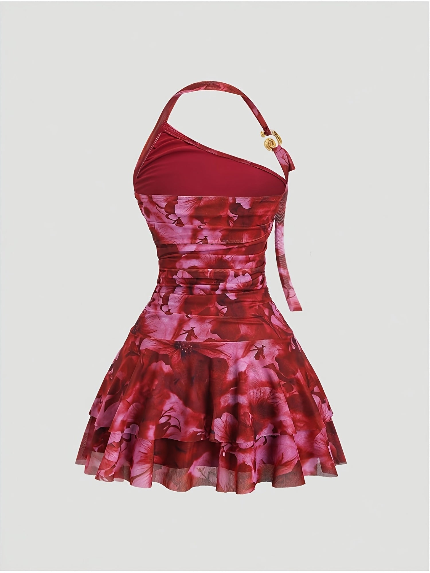 Halter Neck Ruched Party Dress