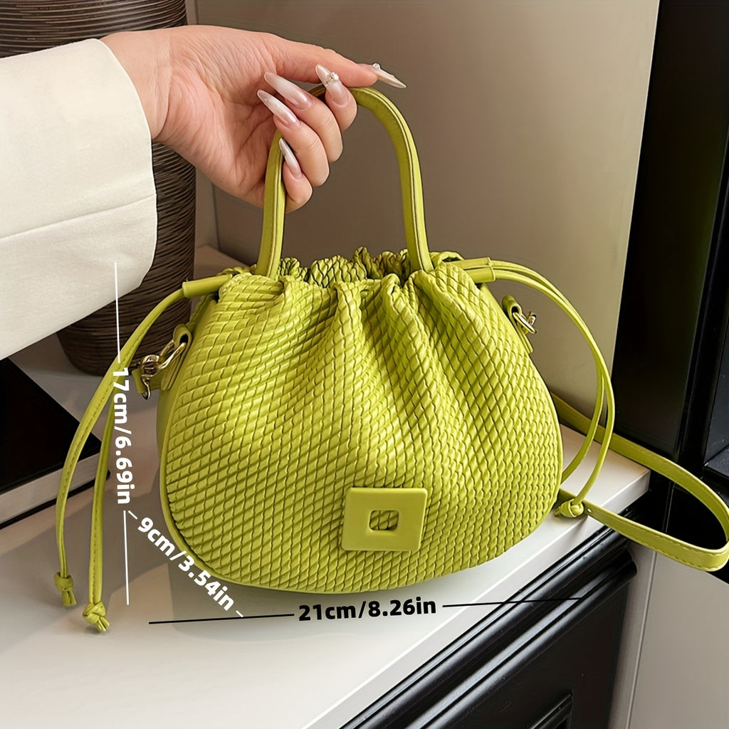 DYWTD Women's Handbag with Drawstring Closure - Elegant Solid Color Tote Suitable for, Travel & Daily Use - &, Casual/Formal Handbags DYWTD (Color Options)