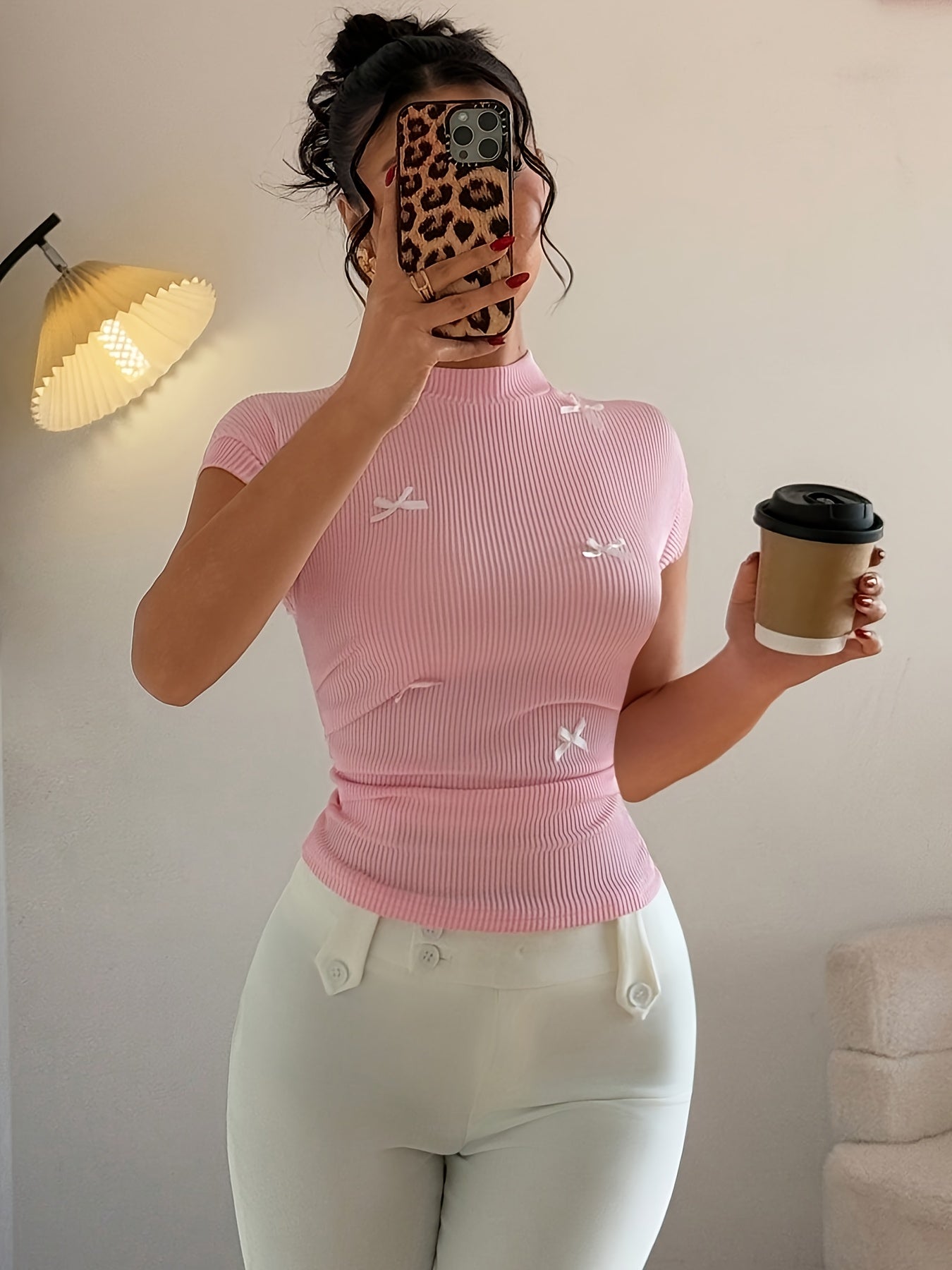 Bow Half-High Neck Top