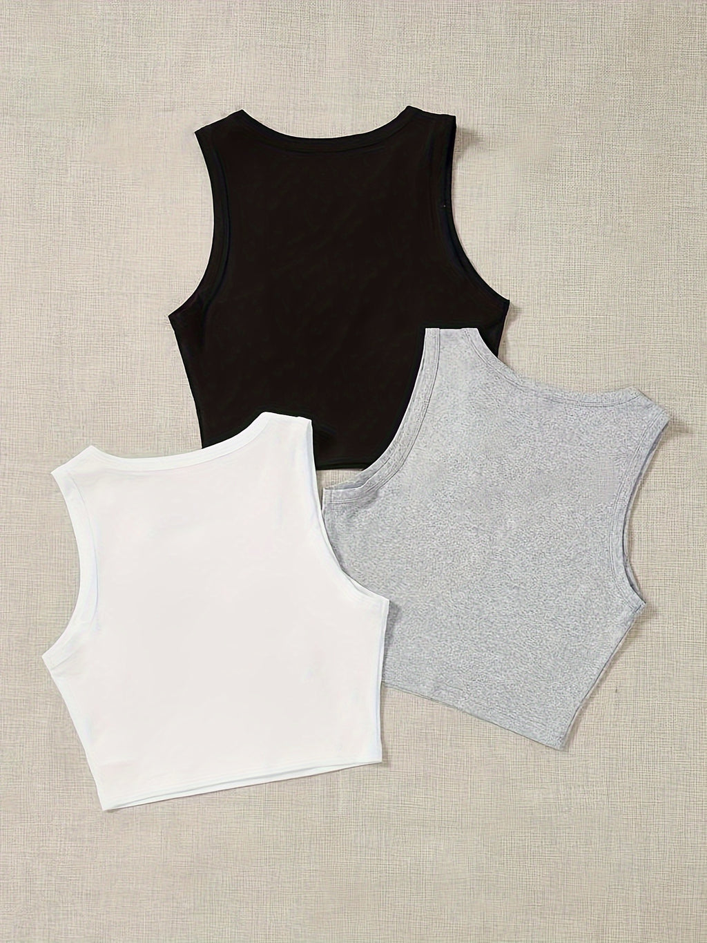 3pcs Vest with Graphic And Slogan Designs