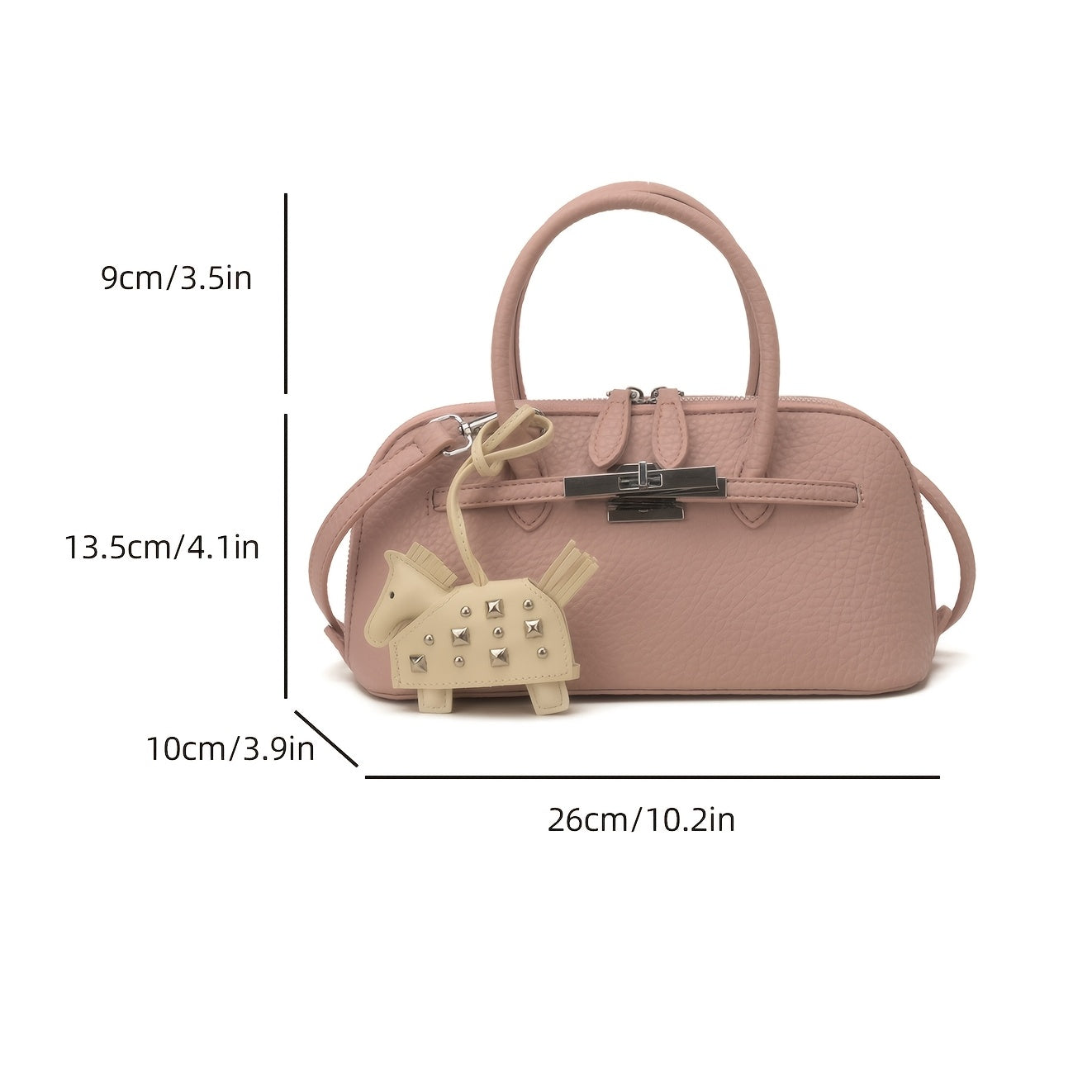 CHAIKA KILTER Women's Adjustable Crossbody Bag with Pony Charm - Soft Strap Shoulder Purse, Zipper Closure Handbag Suitable for, Commuting, Gift, Colors (//), Pony Charm Accessory, for Students