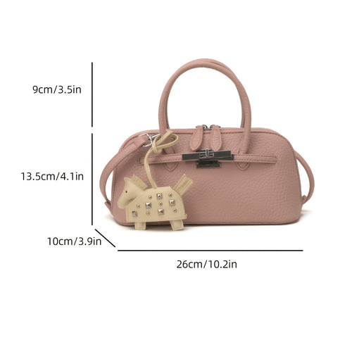 CHAIKA KILTER Women's Adjustable Crossbody Bag with Pony Charm - Soft Strap Shoulder Purse, Zipper Closure Handbag Suitable for, Commuting, Gift, Colors (//), Pony Charm Accessory, for Students