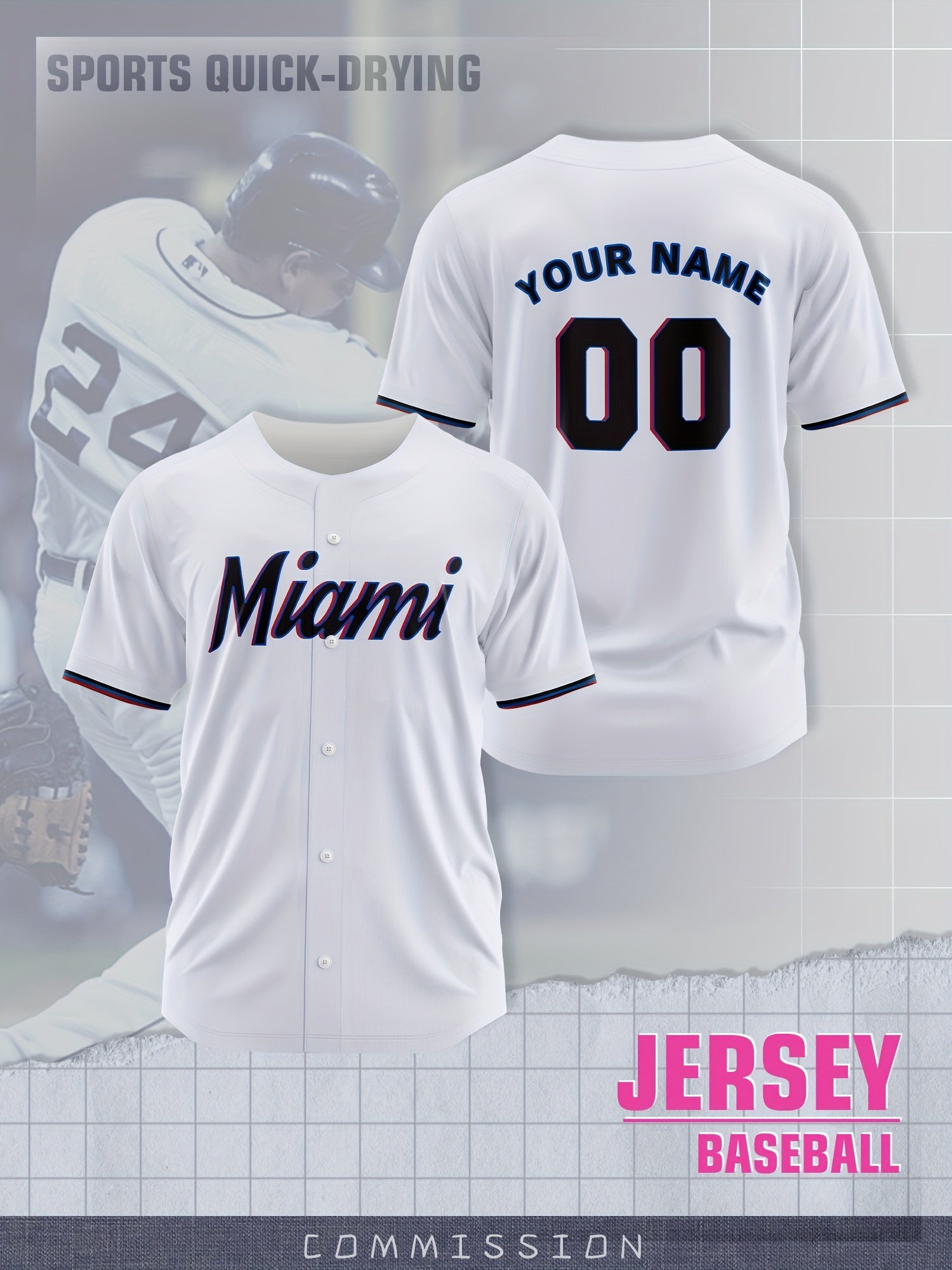 Custom Name & Number Baseball Jersey