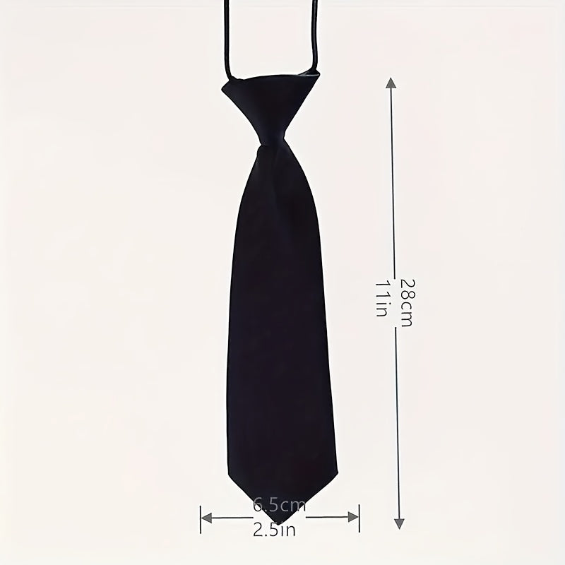 Black satin tie, polyester, for casual and party wear.
