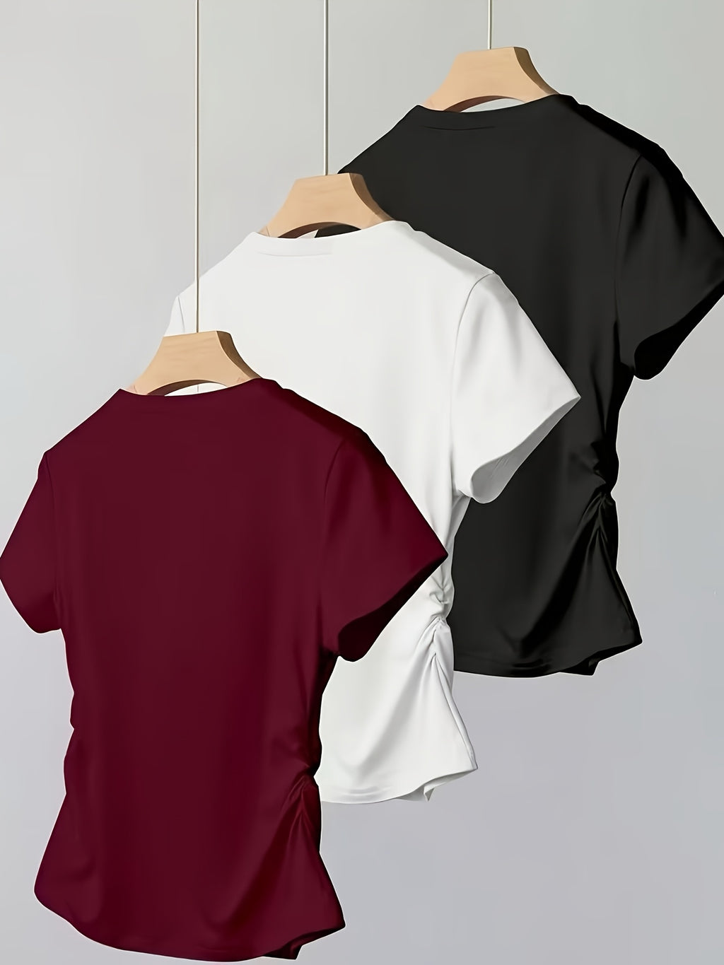 Women's Y2K Retro Slim Crew Neck T-Shirt 3-Pack