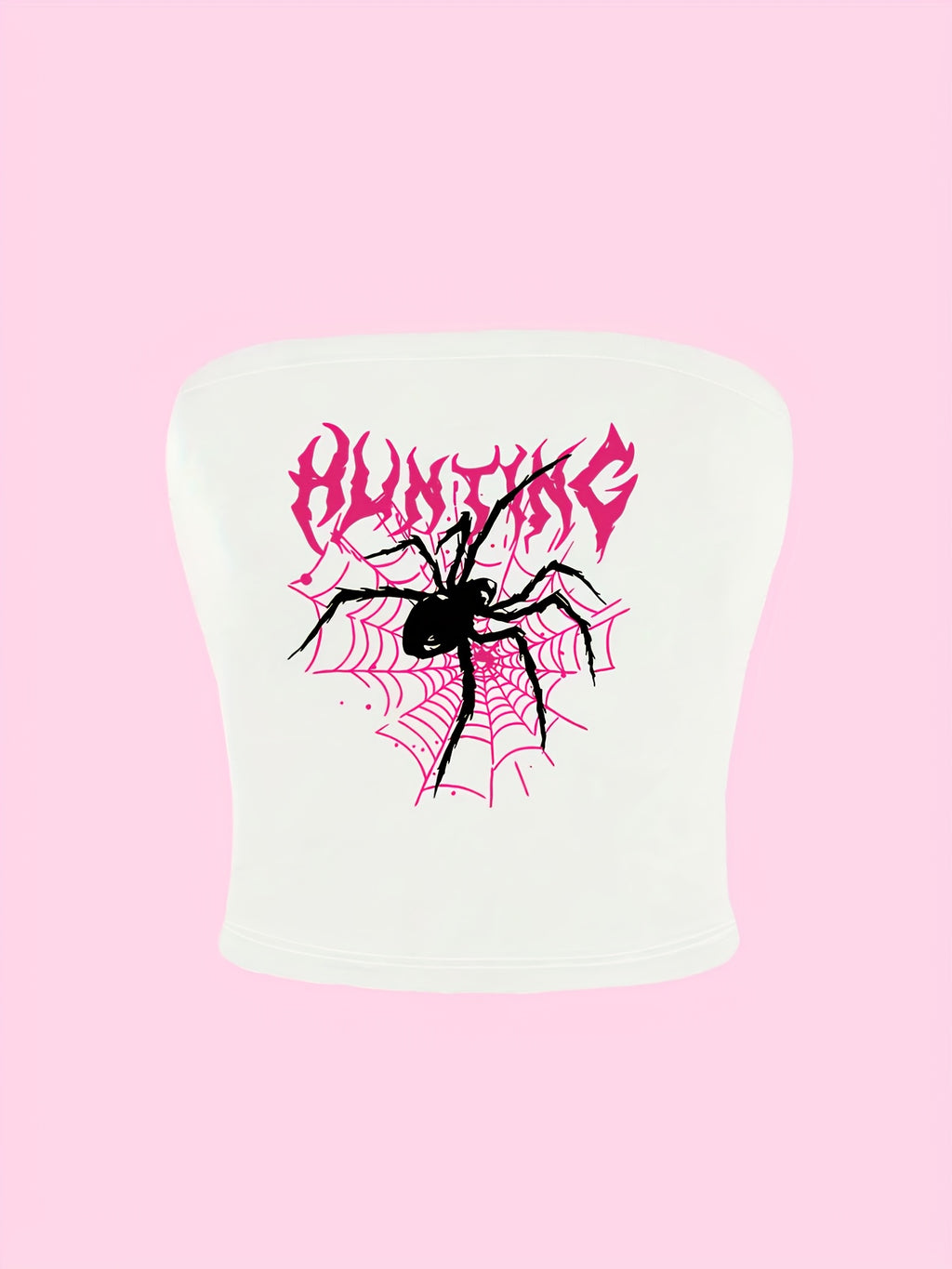 Y2K Spider Web Strapless Top