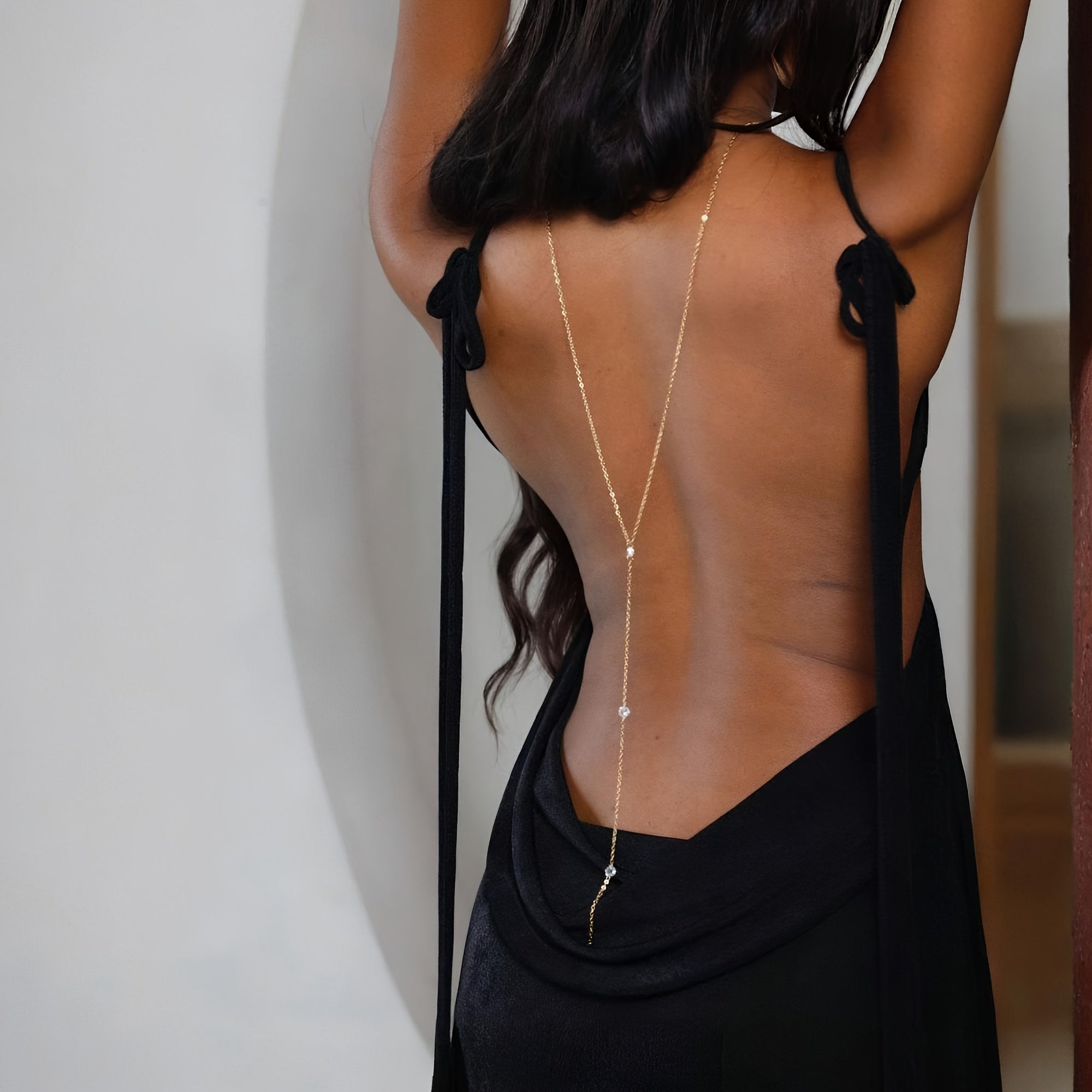 Crystal Chain Back Necklace