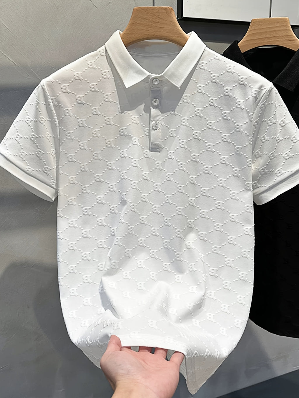 Men's Jacquard Slim Fit Polo Shirt