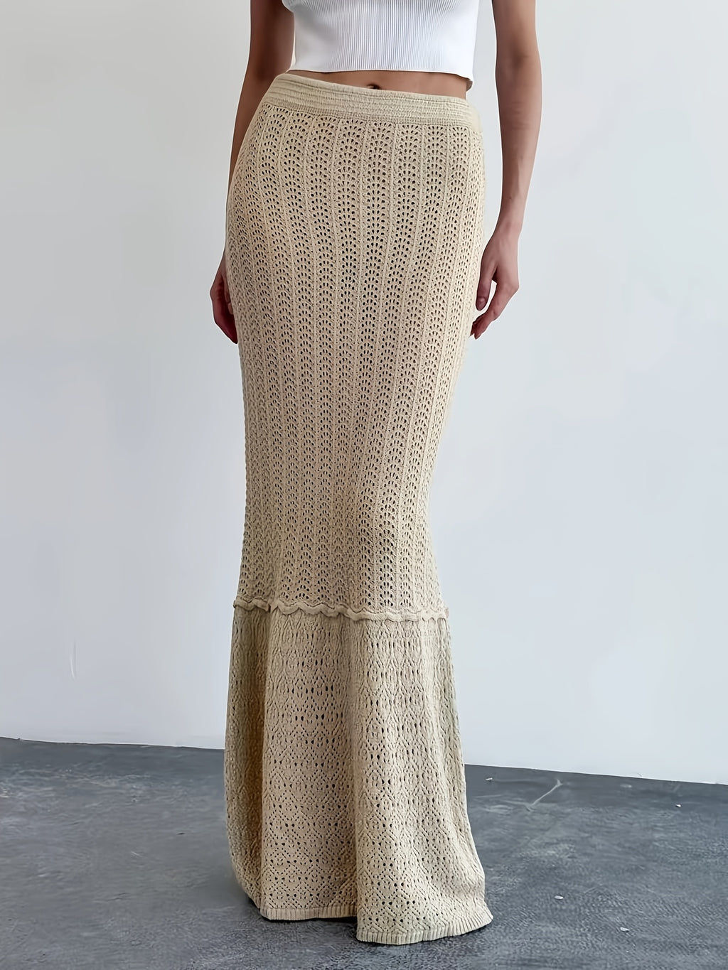 Women's Crochet Lace Bohemian Beach Maxi Dress