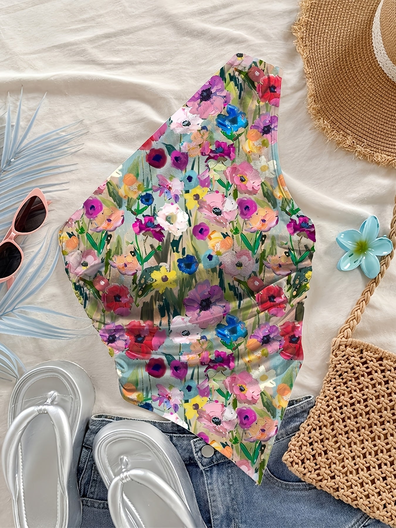 Strapless Floral Mini Top