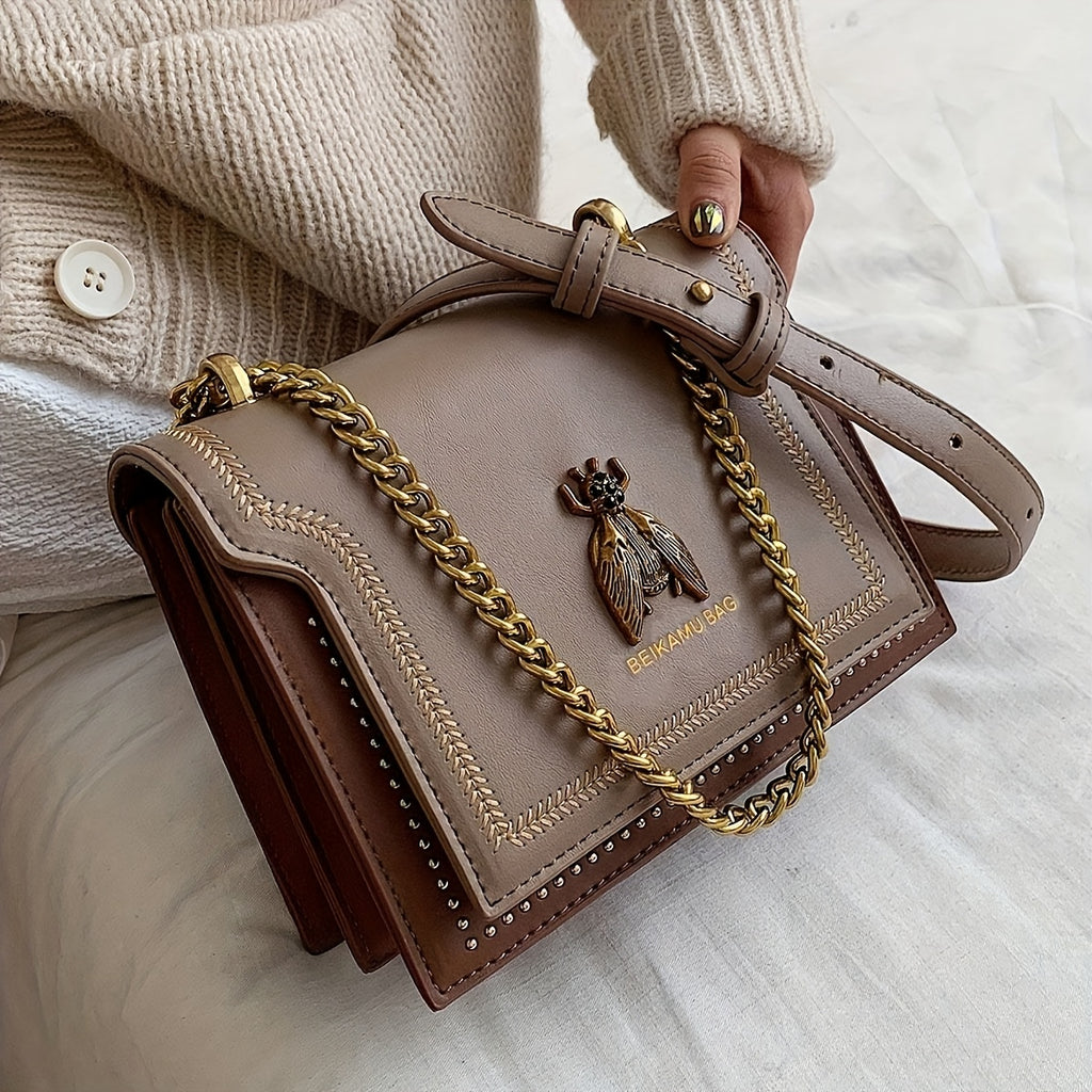 Bag Influencer Same Style Chain Bag Women'S Crossbody Bag 2025 Spring New Trendy Versatile Shoulder Bag Chic Premium Texture Small Square Bag