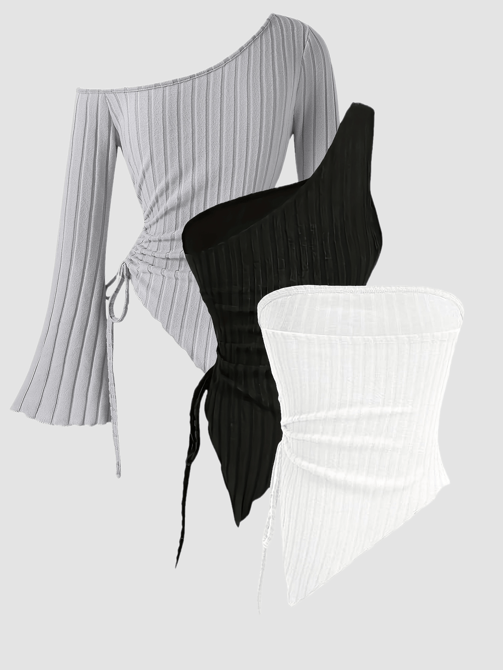 Women's 3-Piece Asymmetrical Top Set