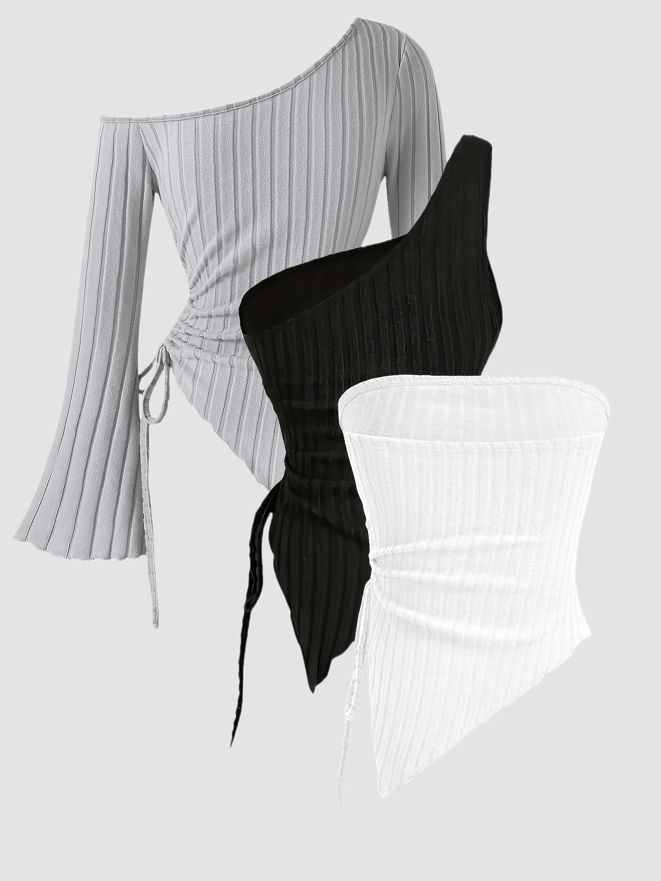 Women's 3-Piece Asymmetrical Top Set