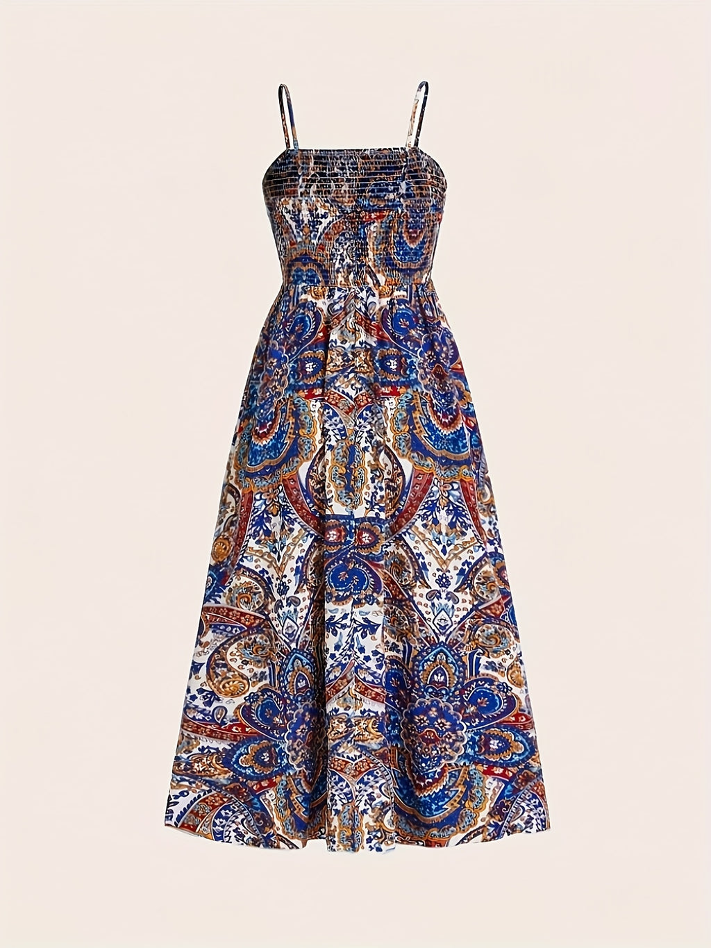 Paisley Print Beach Maxi Dress