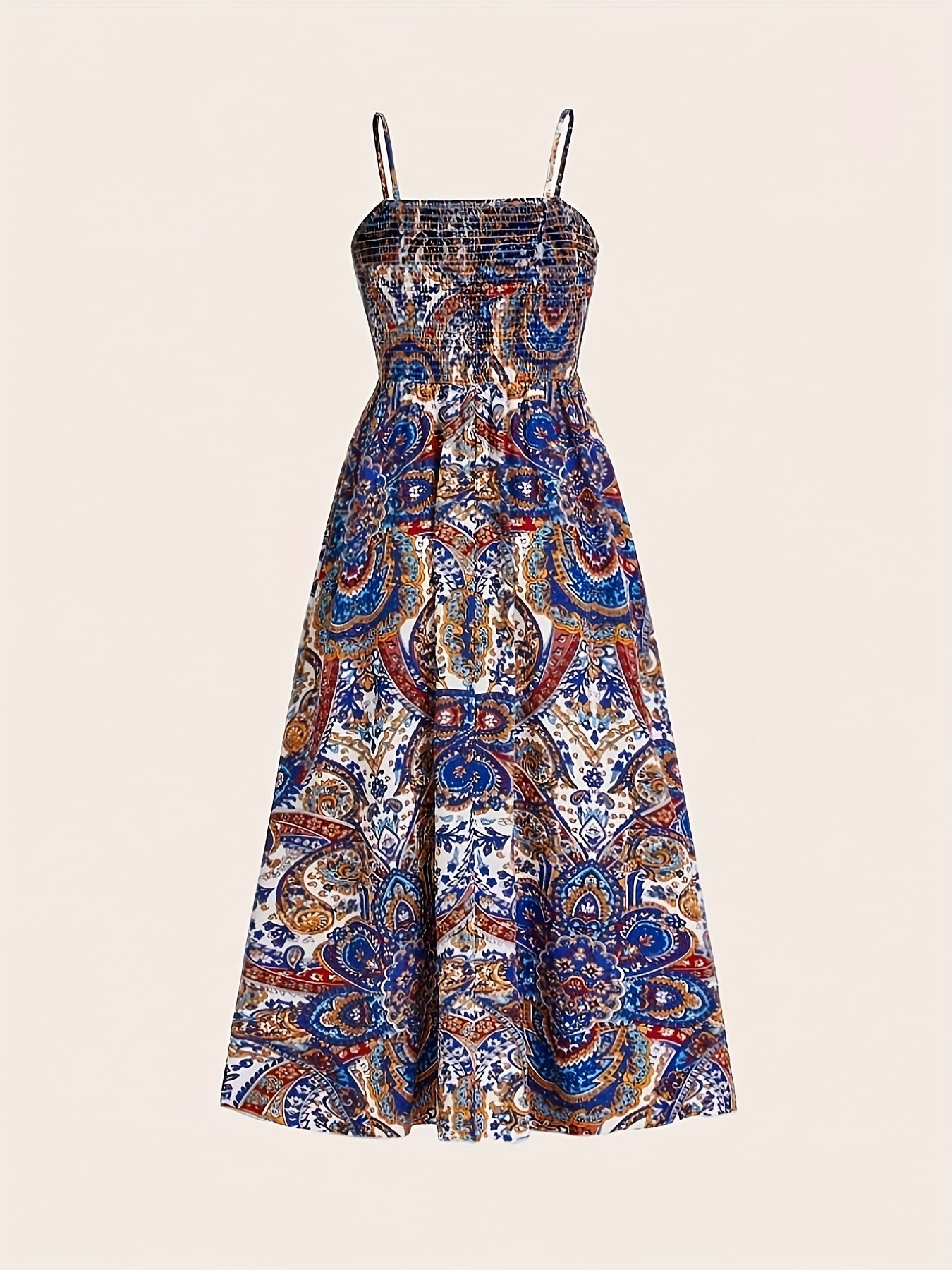 Paisley Print Beach Maxi Dress