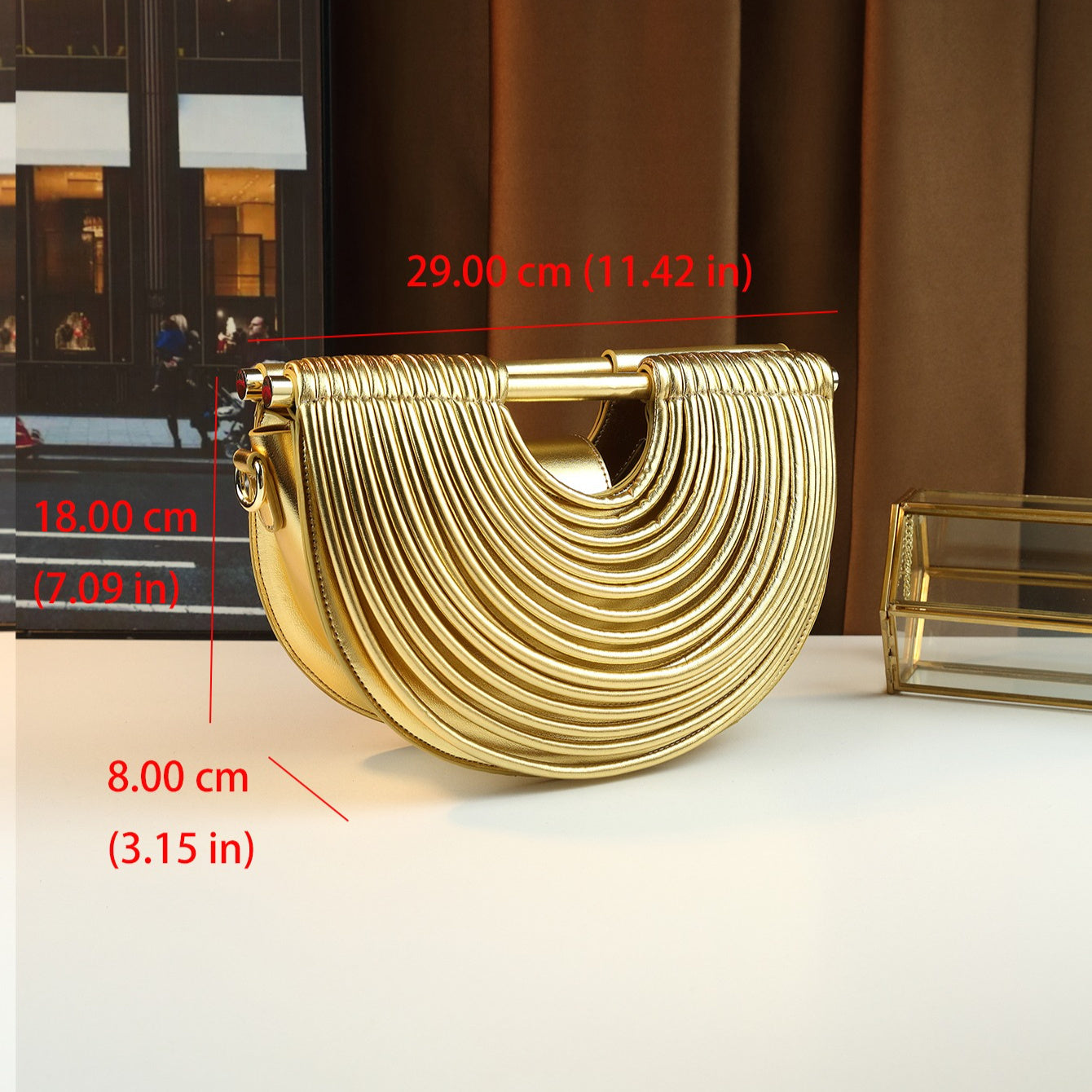 Women's Bamboo Woven Noodle Line Evening Clutch Bag