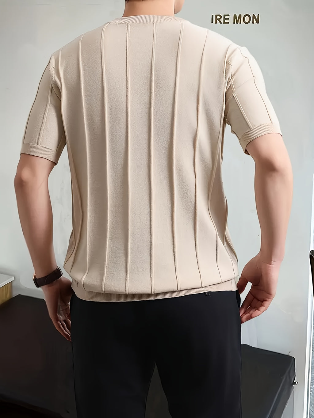 Men'S Summer Sports Polo Collar Short Sleeve Fashion Knit Top | Medium Stretch, Solid Color, Button Details, Regular Fit for Daily & Casual Wear