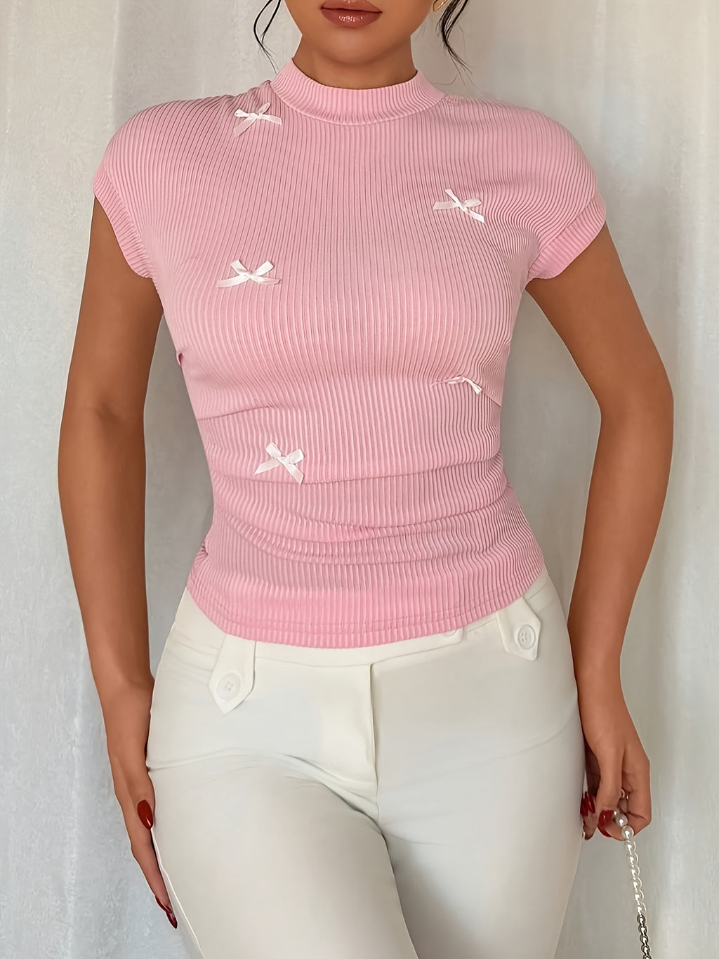Bow Half-High Neck Top