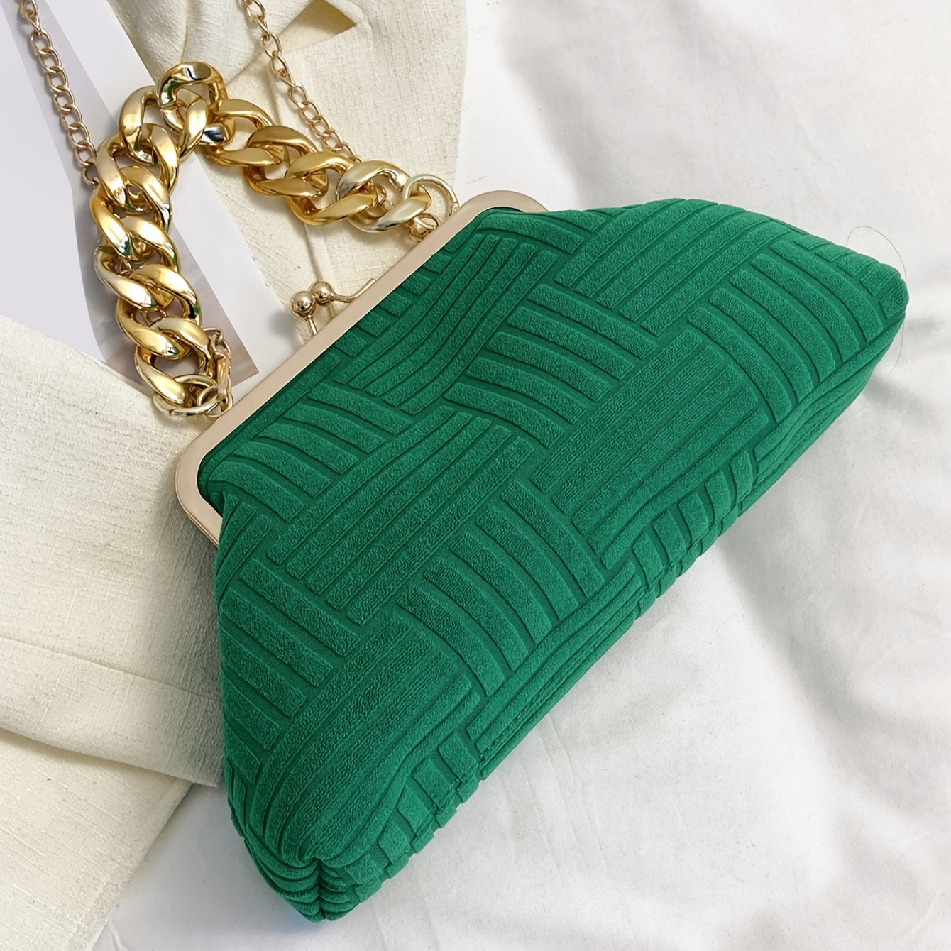 Minimalist Fashion Suede Women'S Shoulder Bag with Clasp Closure, Shoulder/Handheld Option, Suede Bag Purse
