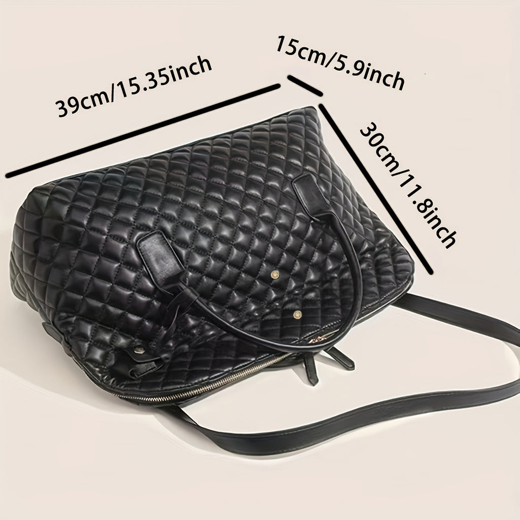 New Rhombus Travel Bag Large Capacity Autumn Winter New Shoulder Crossbody Handbag Checked Luggage Large Bag