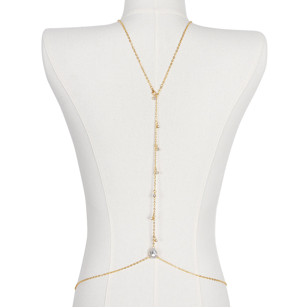 Women's Artificial Crystal Back and Chest Body Chain