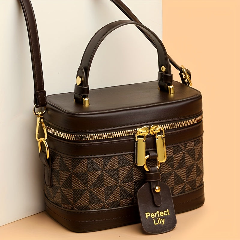 Women's Geometric Colour Block Retro Crossbody Square Bag