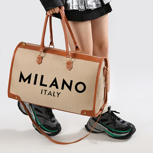 Black Letter Printed Linen Tote Bag Printed Commuting Bag Large Capacity Bag Essential for Going Out