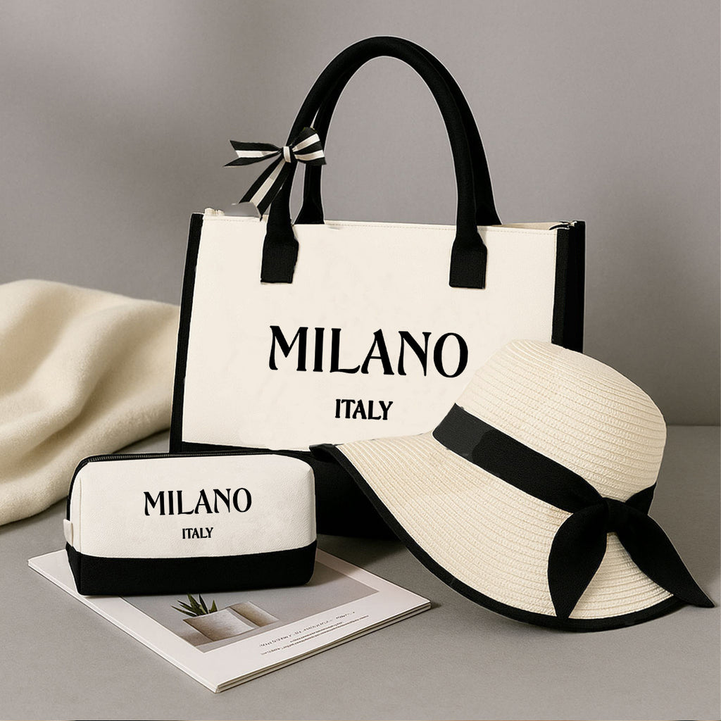 Women's Milano Letter Print Tote Bag Set 2-3pcs