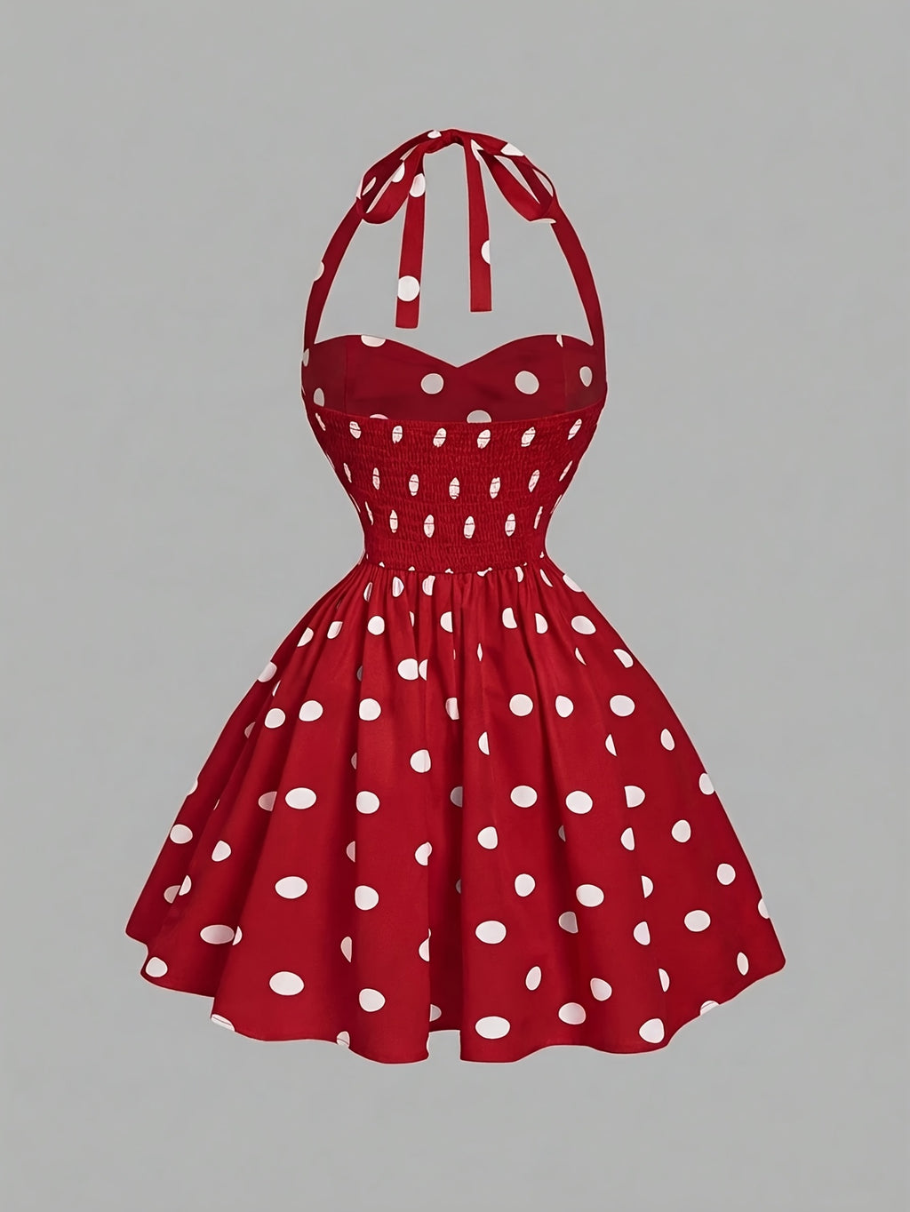 Polka Dot Halter Maxi Dress