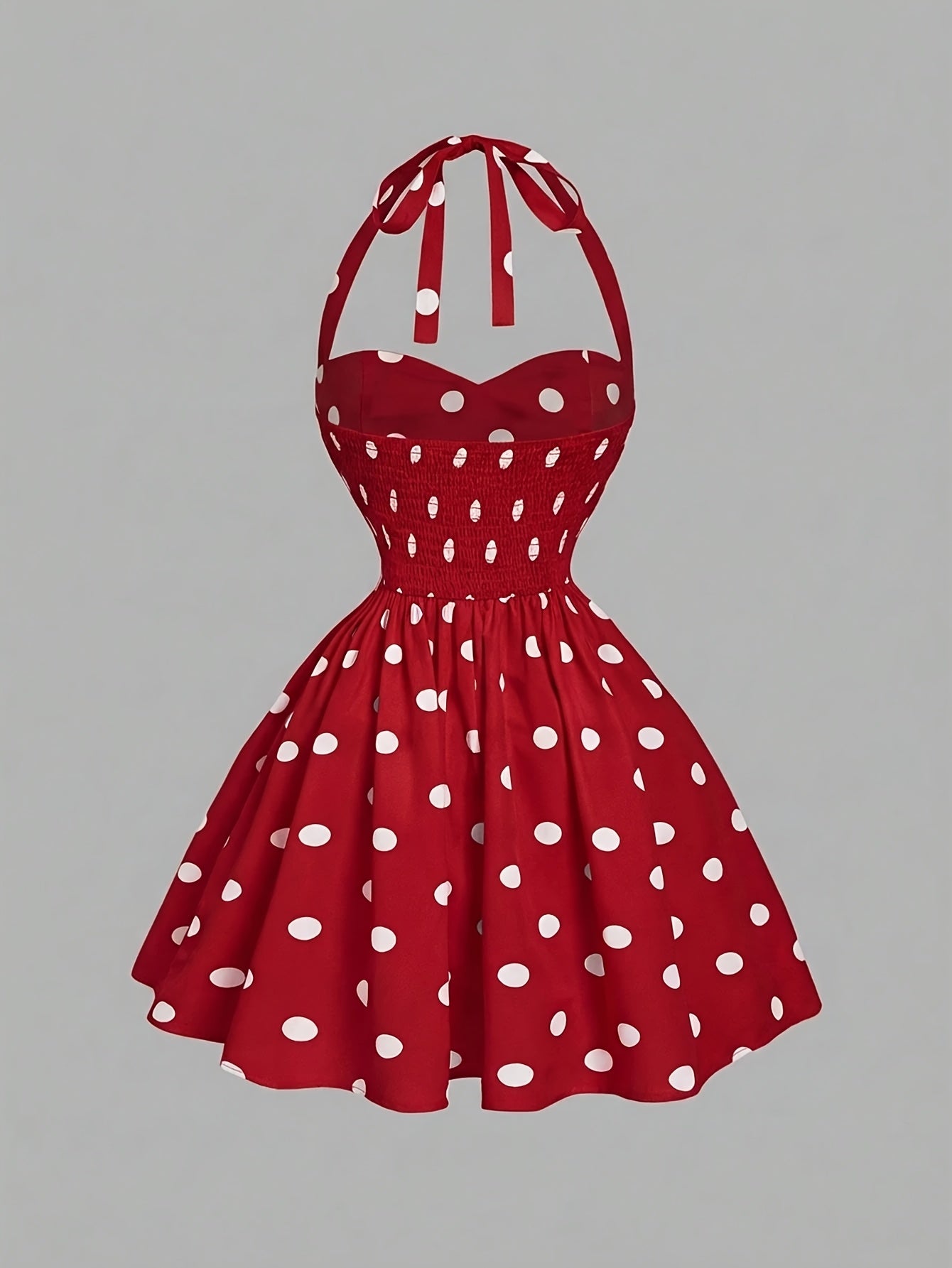 Polka Dot Halter Maxi Dress