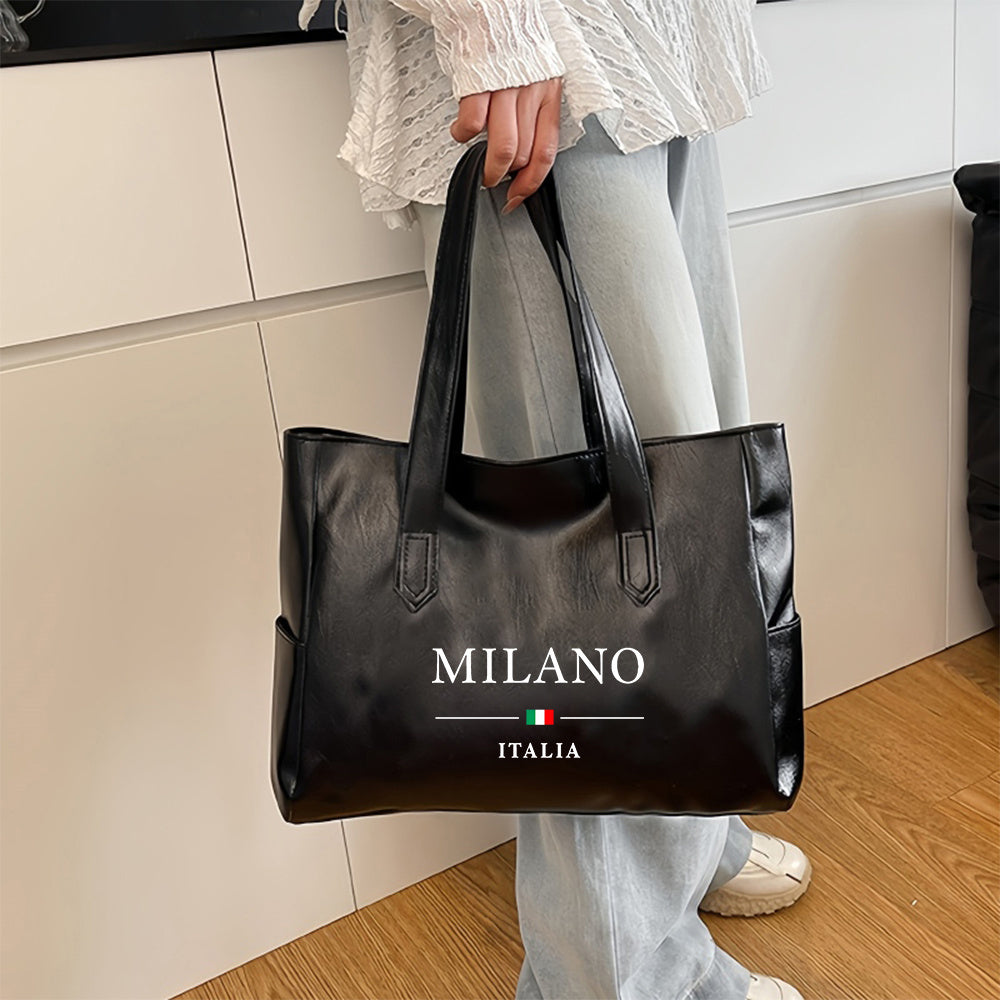 1pc Milano Italian Flag Women's Tote Bag, Handbag, Women's Shoulder Bag, Messenger Bags, Large Capacity Bag for Women, Outdoor Travel
