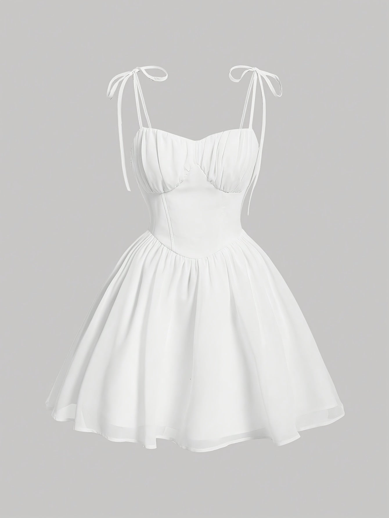 Elegant White Bow & Tie Strapless Dress with Smocked Waist - Lightweight Breathable Fabric, Machine Washable, Spring Summer Casual to Formal Occasion Women's Dress, Elegant Formal Dresses, Evening Wear, Smooth Texture