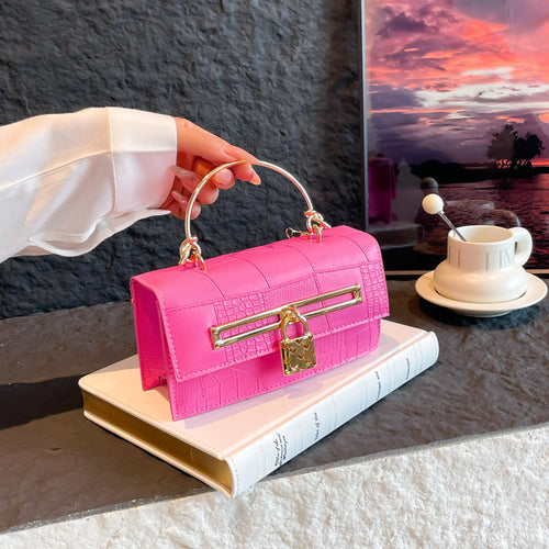Crocodile Pattern Bag for Women 2025 New European and American Fashion Elegant Single Shoulder Small Square Bag Stone Pattern Texture Crossbody
