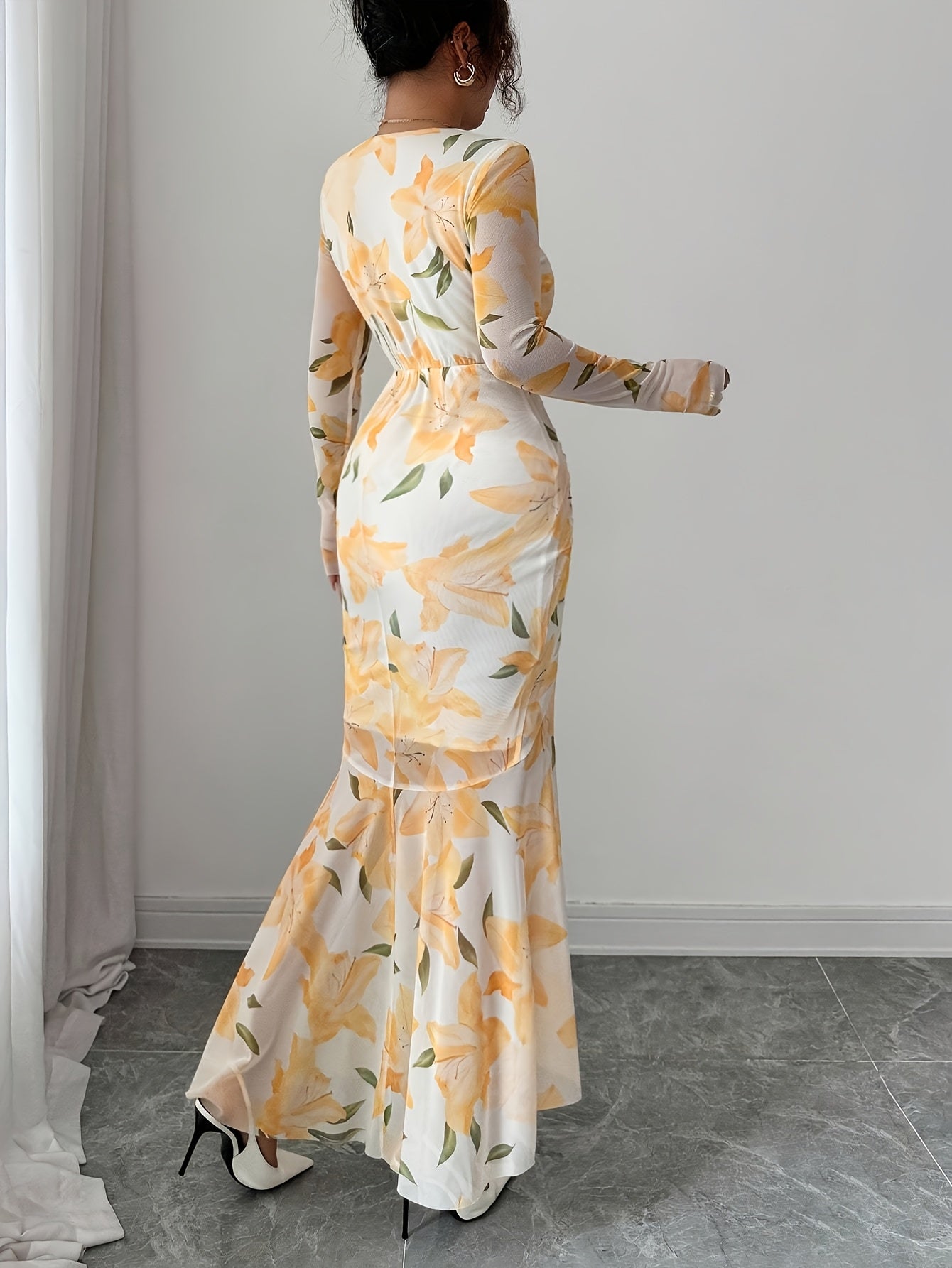 Floral Tulle Mermaid Dress