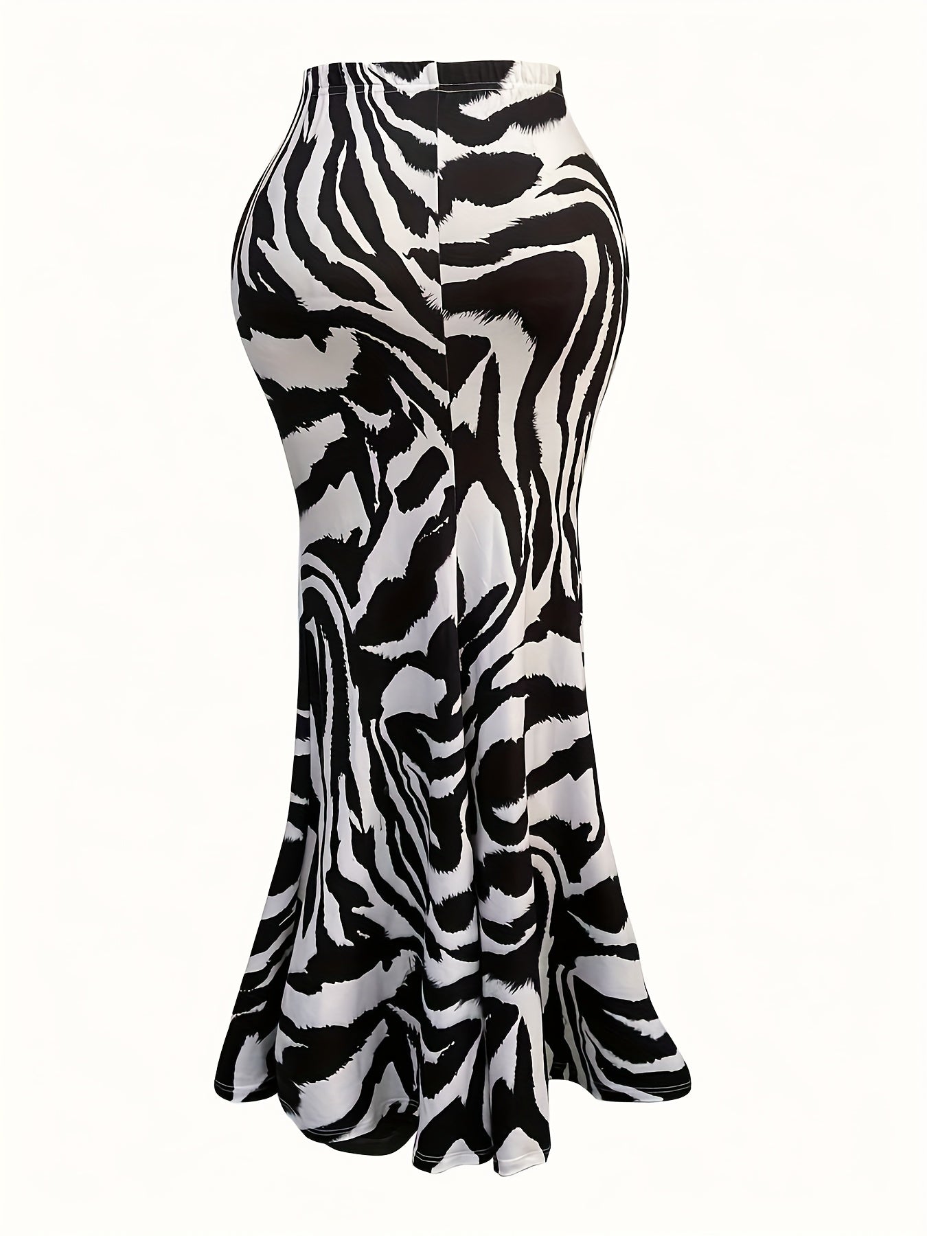 Women's Zebra Print Mermaid Maxi Dress