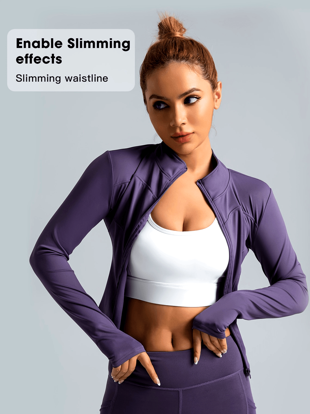 Women'S Sportswear Slim Fitness Jacket Full Zipper Design Euro Size for Running Gym Yoga